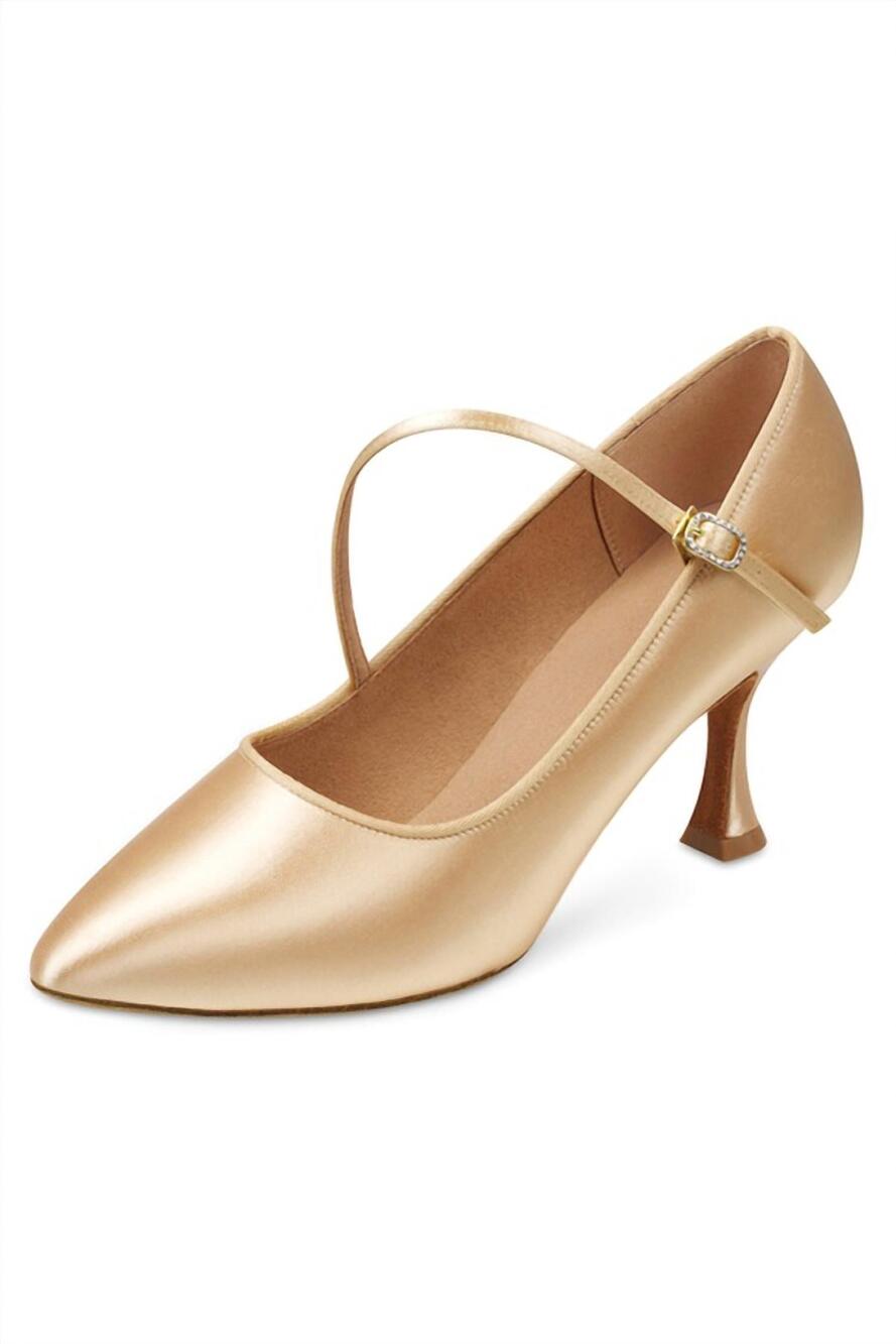 NEW BLOCH women's charisse smooth closed toe ballroom shoe in tan